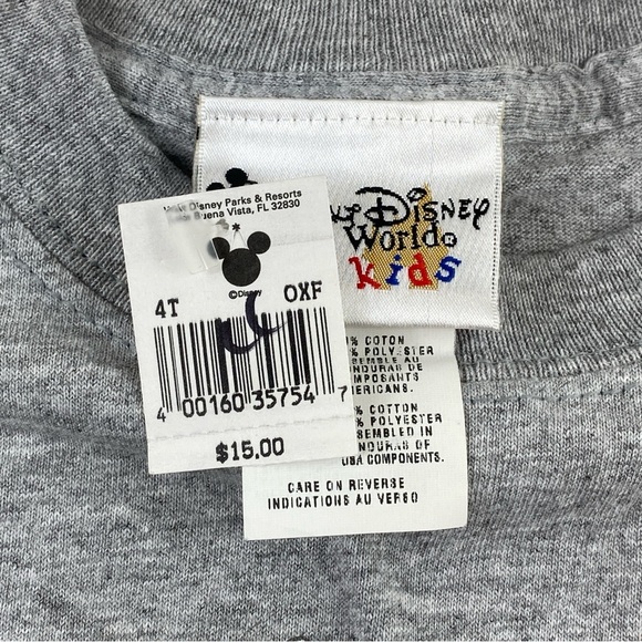 Walt Disney World Kids Vintage Gray 2004 Mickey Goofy Donald Pluto T-Shirt Sz 4T - Picture 3 of 9